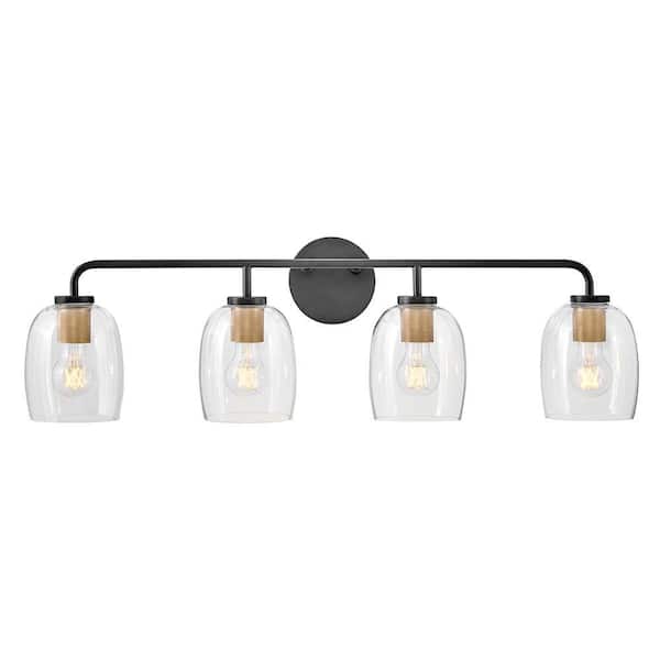Percy 33.0 in. 4 Light Black Vanity Light