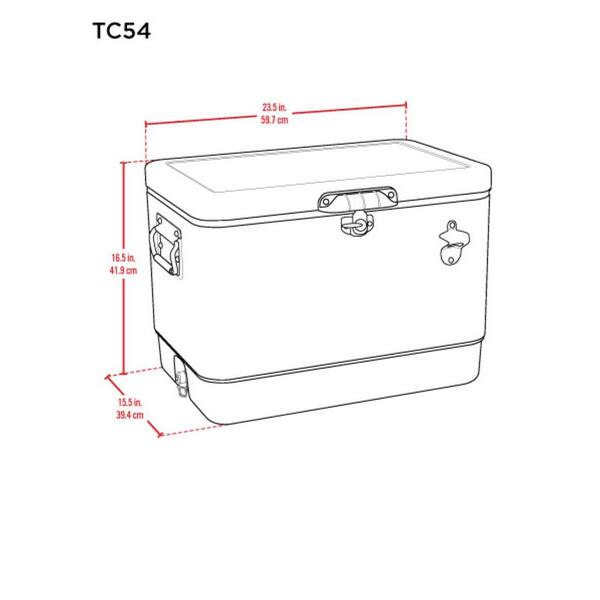 Tommy Bahama 54 qt. Portable Stainless Cooler TC54SSTB-103B-1
