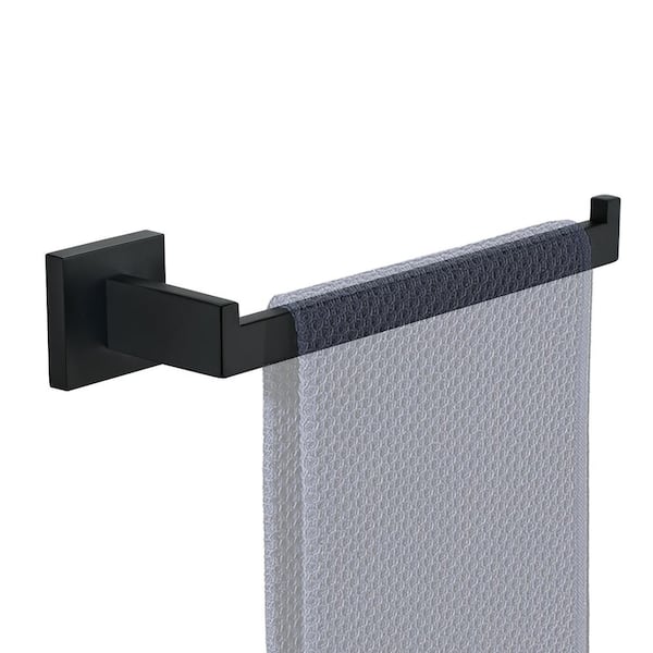 Bathroom 9 in. Wall Mounted Towel Bar Stainless Steel Hand Towel Bar Rustproof Towel Holder in Matte Black