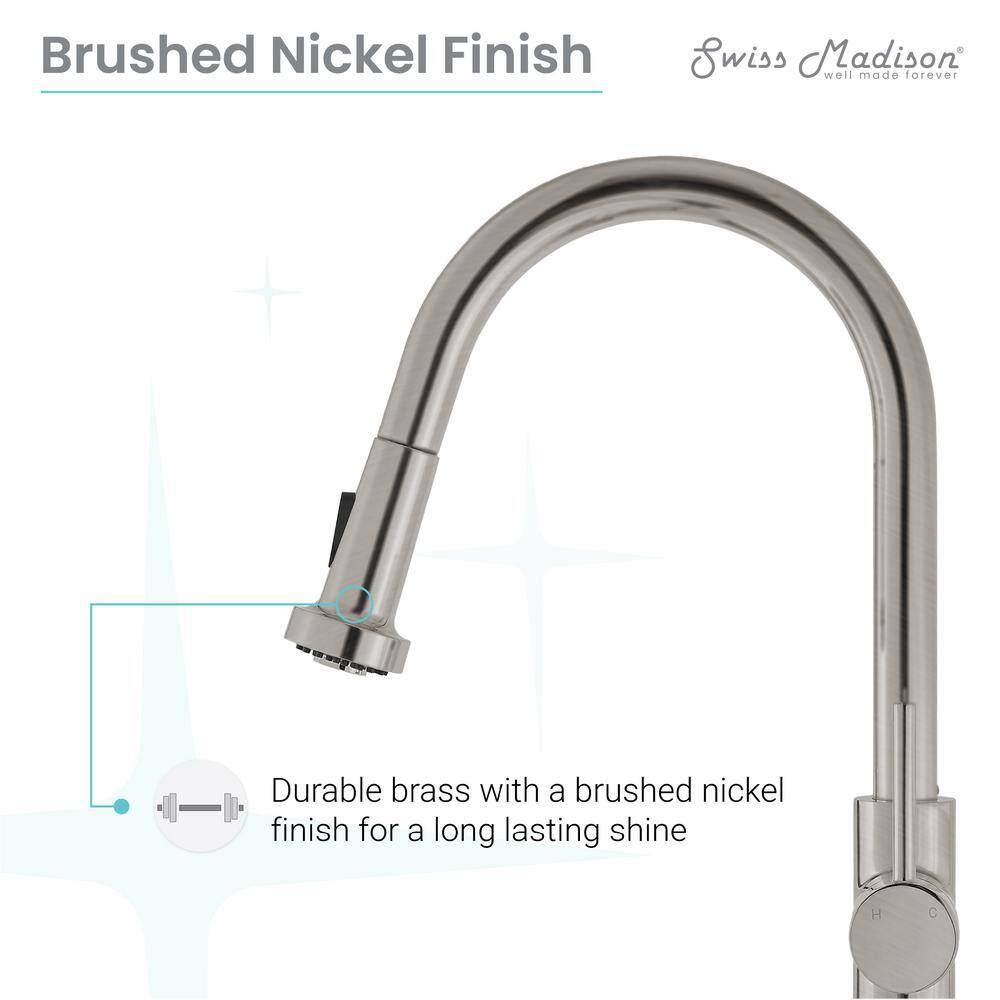 Brushed Nickel Single Handle Pull-Down Kitchen Faucet