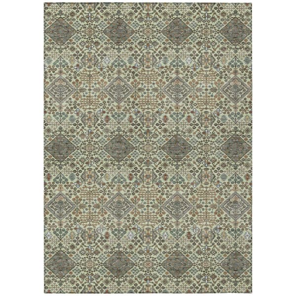 Chantille Machine Washable Indoor/Outdoor Abstract ACN2478 Celery 3 ft. x 5 ft. Area Rug