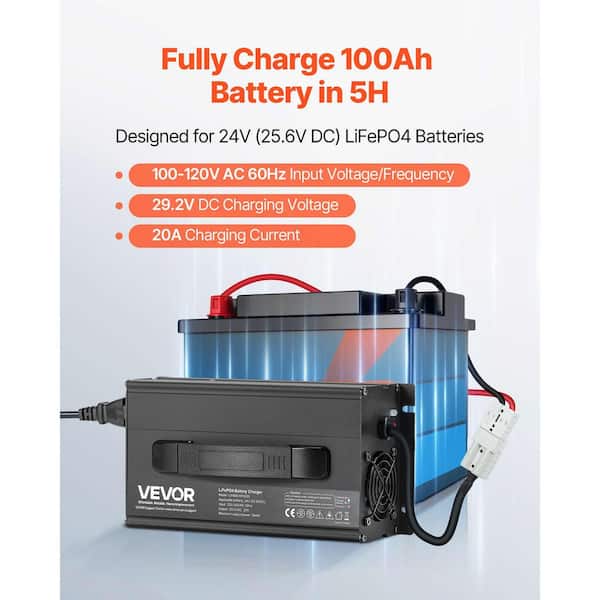 24V 25.6V 15A Lithium LiFePO4 Battery Charger, Charging Voltage 29.2V, With Fan, Aluminum - View #8