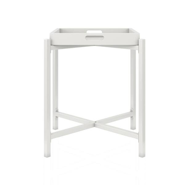 Ameriwood Home Merchiston End Table with Removable Tray Top, White