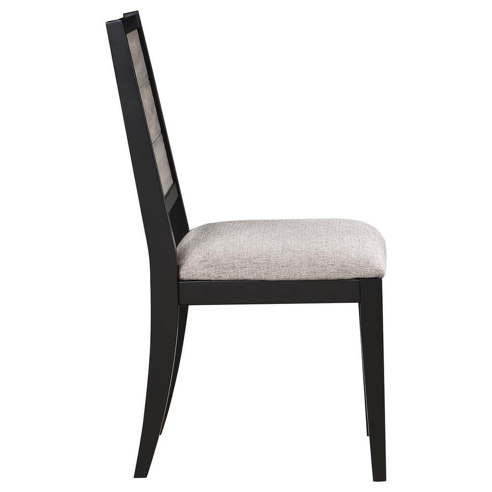 Gray Upholstered Rustic Side Chair with Wood Frame