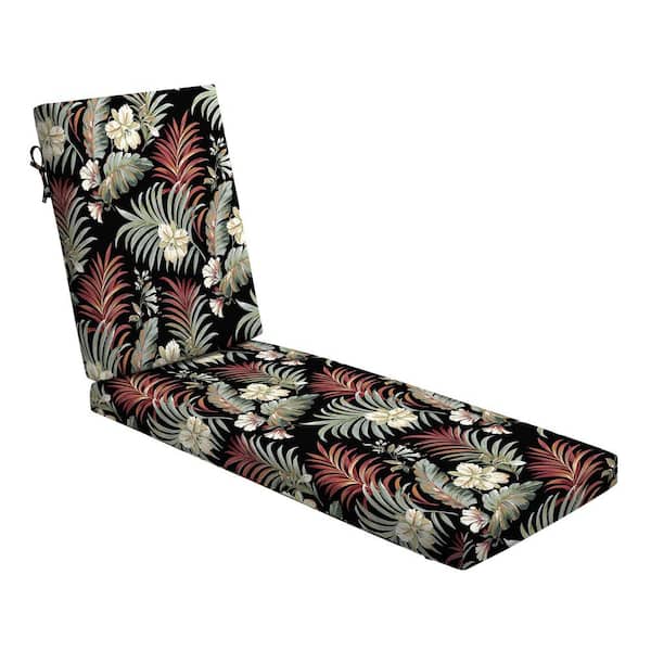 ARDEN Foam Outdoor Chaise Lounge Cushion 21 x 72 Made with ProFoam Rain-Proof Fade Resistant Simone Black Tropical