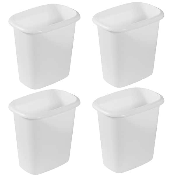 Rubbermaid 6-Quart Bedroom, Bathroom, and Office Wastebasket Trash Can, 4-Pack