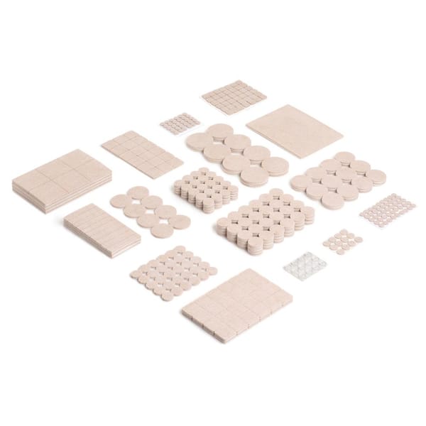 SUPER SLIDERS Assorted Beige Heavy-Duty Bumpers and Felt Pads (440-Pack)