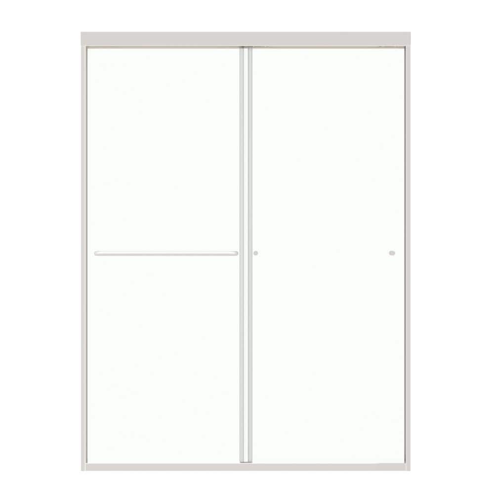 50 to 54 in. W. x 72 in. H Double Sliding Framed Shower Door in Brushed Nickel with 1/4 in. (6 mm) Clear Glass price history on PriceWatchPro