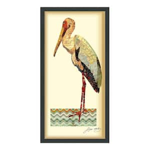 Crane in. Dimensional Collage Framed Graphic Art Under Glass Wall Art