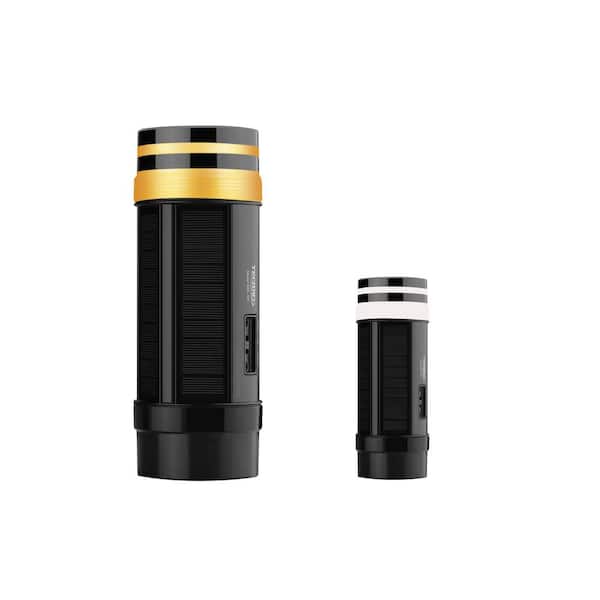 TECHKO Black Solar Integrated LED Outdoor Sconce Single Direction Amber or White Light