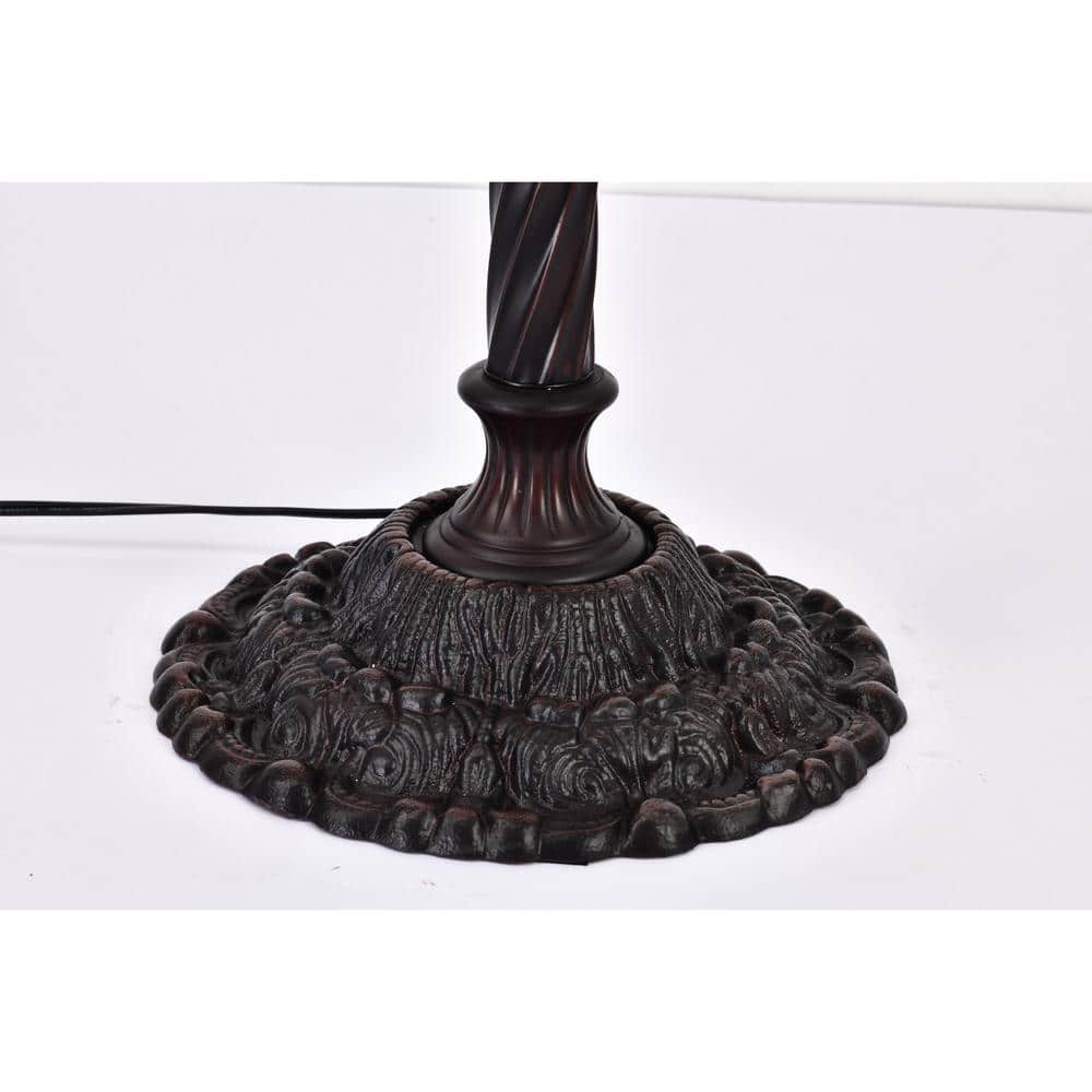 Elegant White Stained Glass Torchiere Floor Lamp Set