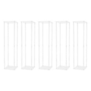 5-Pieces 9.84 in. W x 39.37 in. H Clear Plastic Acrylic Flower Stand Modern Square Wedding Decoration Flower Stand
