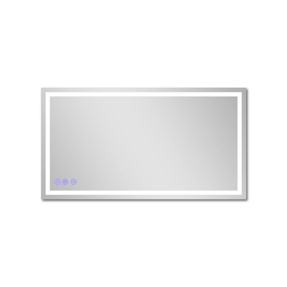 30 in. W x 55 in. H LED Light Rectangular Modern Frameless Wall Bathroom Mirror White price history on PriceWatchPro