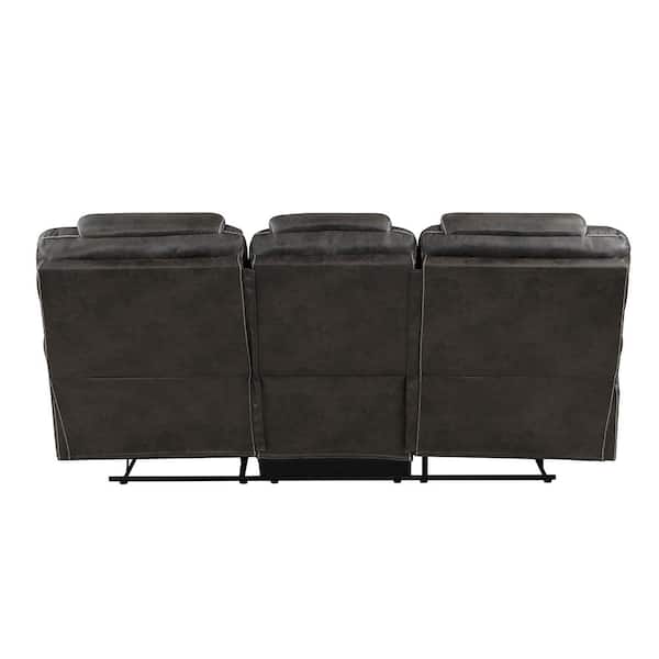 Lazzara Emily 87 in. W Pillow Top Arm Microfiber Rectangle Manual