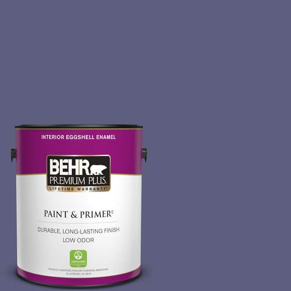 BEHR PREMIUM PLUS 1 gal. #M550-7 Strong Iris Eggshell Enamel Low Odor Interior Paint & Primer