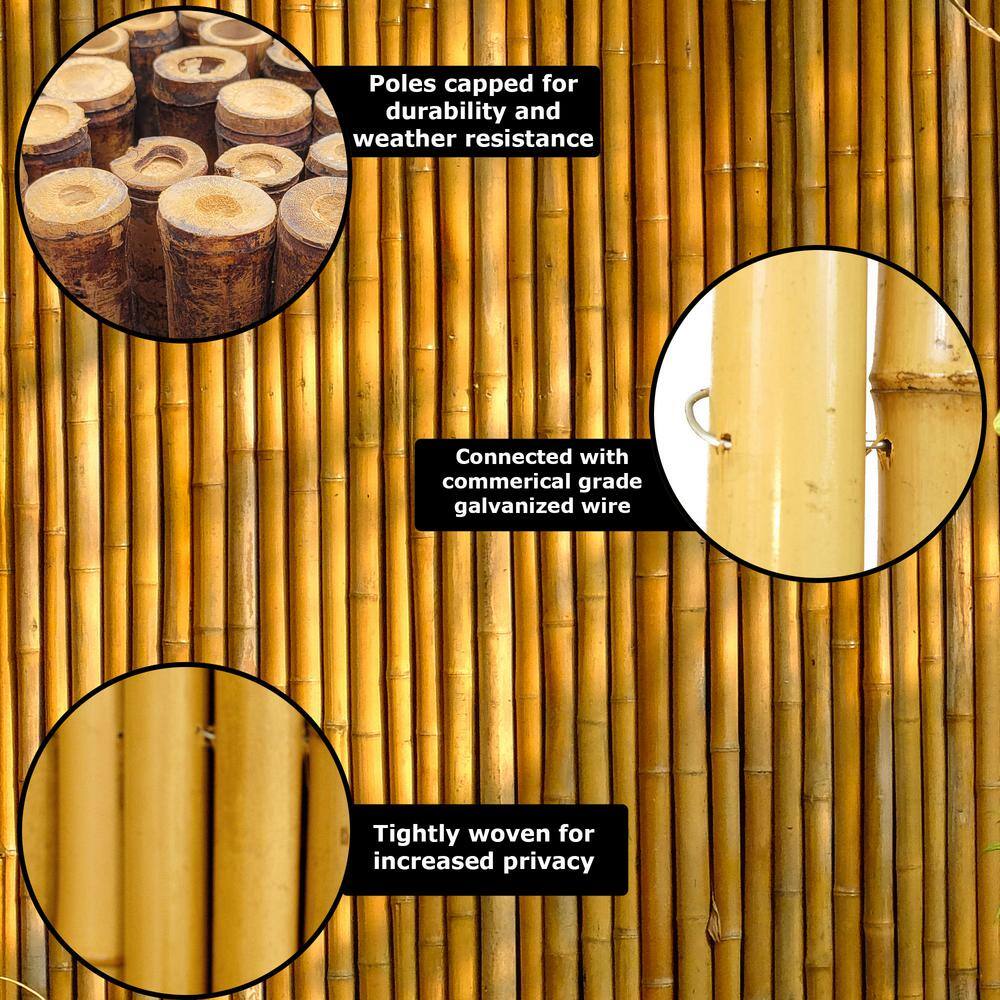 Caramel Brown Bamboo Fence Panel, 4' x 8'