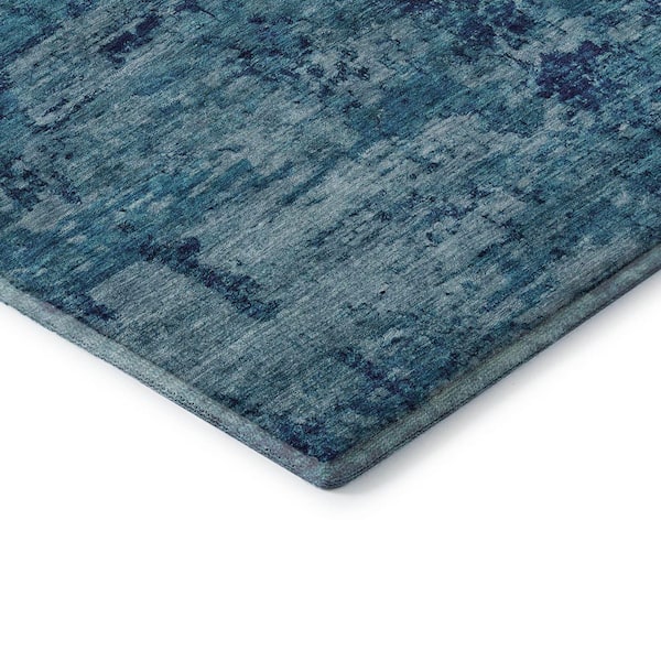 Mayfield Premium Machine Washable Abstract AMF1723 Denim 5 ft. x 7 ft. 6 in. Area Rug