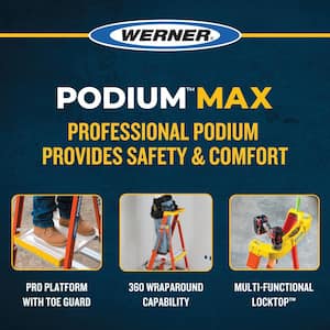 8 ft. Fiberglass Podium Ladder with 14 ft. Reach and 300 lbs. Load Capacity Type IA Duty Rating