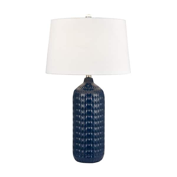 Titan Lighting Oak City 28 in. Navy Table Lamp