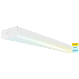4 ft. 45-Watt Linear Integrated LED Ceiling White Shop Light with 4140/4600/5175 Lumens 3 Color Options Dimmable