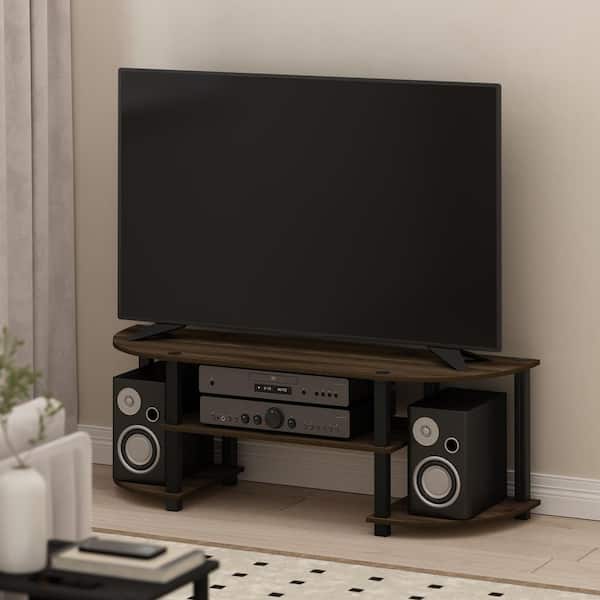 Furinno Turn-N-Tube 47 in. Columbia Walnut Wood TV Stand Fits TVs Up to 42 in. with Open Storage