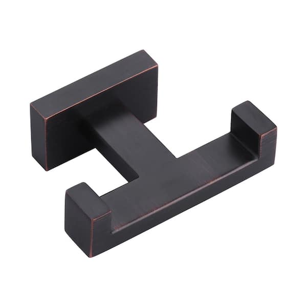 IVIGA Wall Mount Stainless Steel J-Hook Two-Prong Robe/Towel Hook Smooth Square Coat Hat Towel Hook in Oil Rubbed Bronze