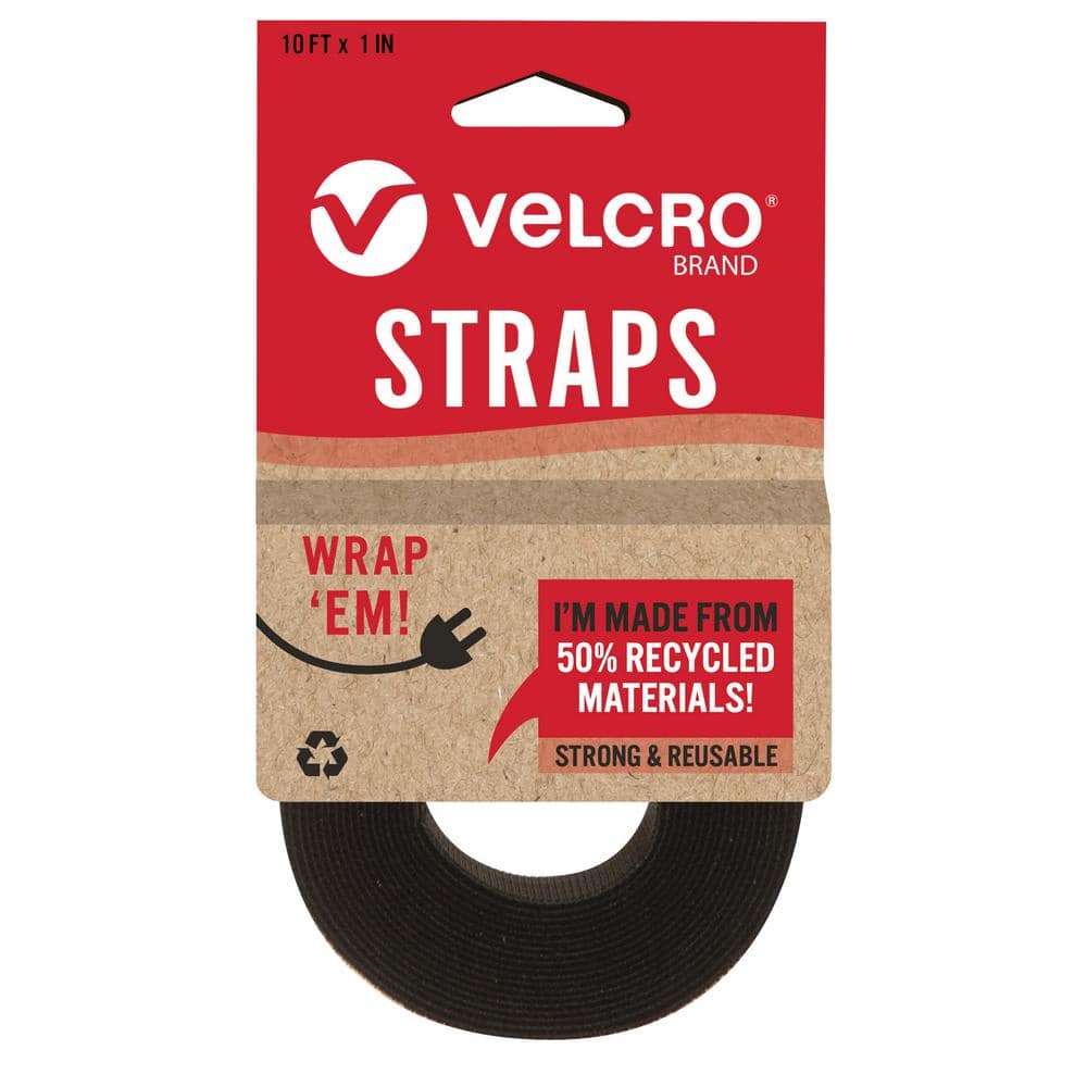 VELCRO Brand Heavy Duty Tape with Adhesive, 15 Ft x 2 In, Holds 10 lbs,  Black, Industrial Strength Roll, Cut Strips to Length