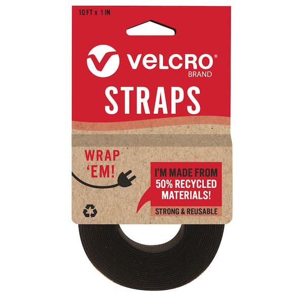 VELCRO Eco Wrap EM 10 ft. x 1 in. Straps in Black VEL-30188-USA