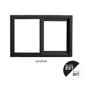 71.5 in. x 35.5 in. Select Series Vinyl Horizontal Sliding Left Hand Black Window with White Int, HP2+ Glass and Screen