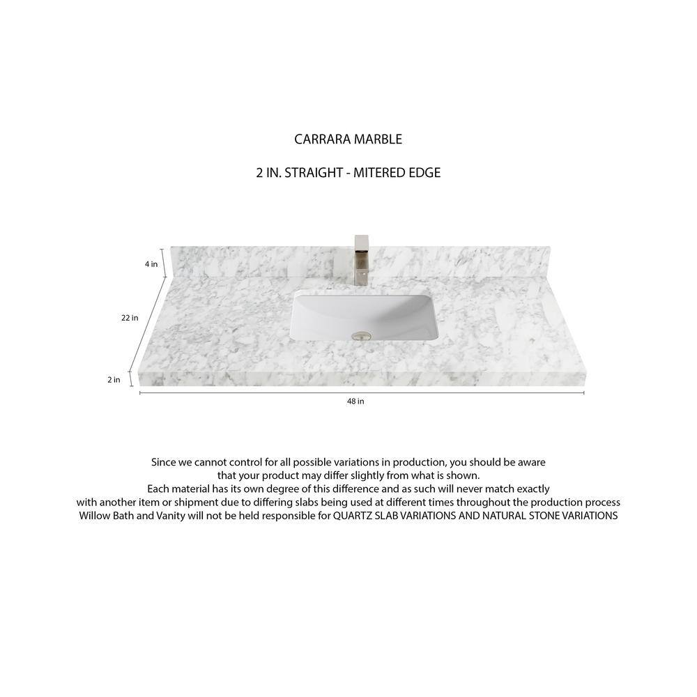 Sonoma 48" White Marble Top Single Sink Vanity