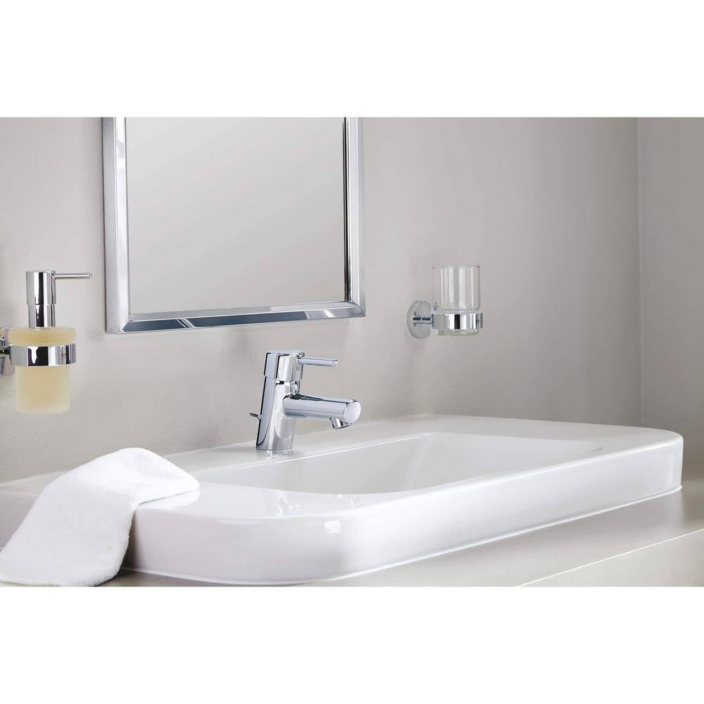 Chrome and Frosted Glass Wall-Mounted Soap Dispenser