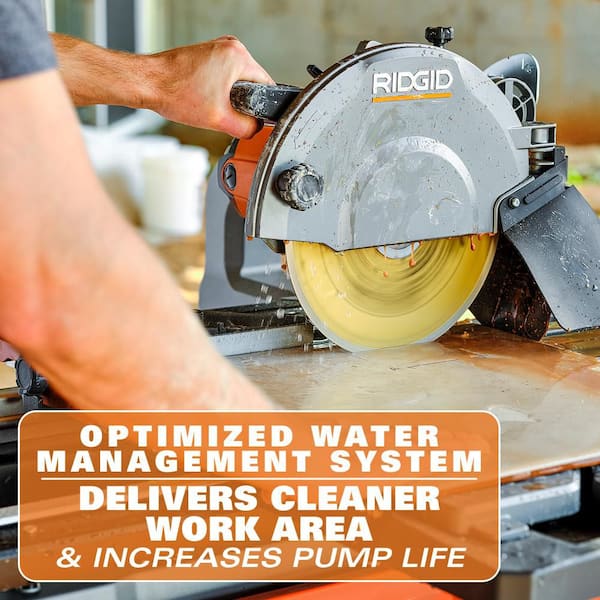 RIDGID 15 Amp 10 in. Wet Tile Saw with Portable Stand R4093 - The