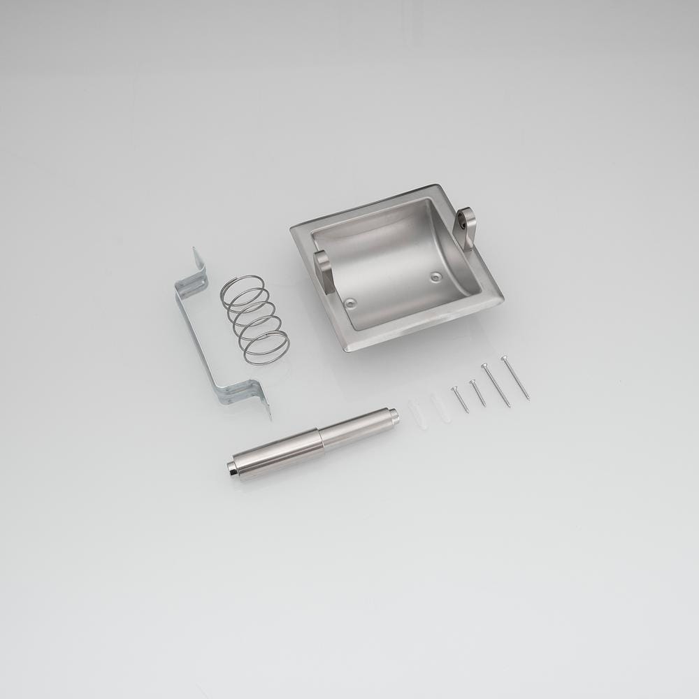 Brushed Nickel Recessed Wall-Mounted Toilet Paper Holder
