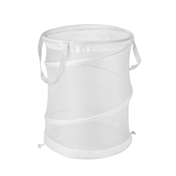 Honey-Can-Do Medium Mesh Pop Open Hamper in White (2-Pack)