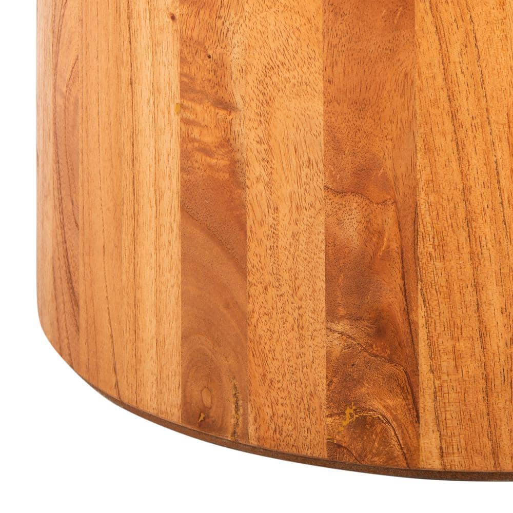 Transitional Natural Brown 28" Solid Wood Round Coffee Table