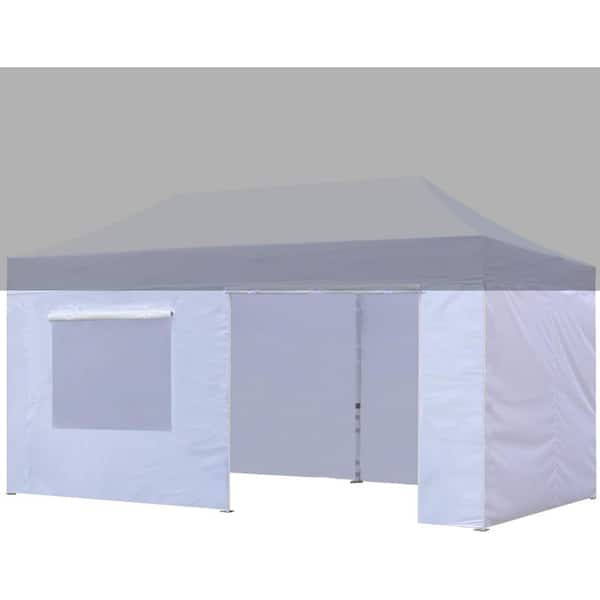 Terracemaster Series 10 ft. x 20 ft. White Pop-up Canopy Tent with 4-Zippered Sidewalls