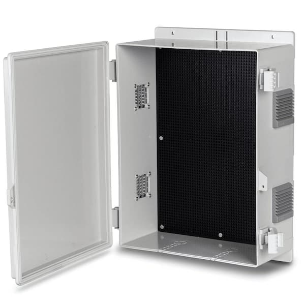 Etokfoks 11 in. x 5.9 in. x 15.7 in. Electrical Junction Box, ABS Water Resistant with Mounting Panel and Hinged Cover (1-Pack)