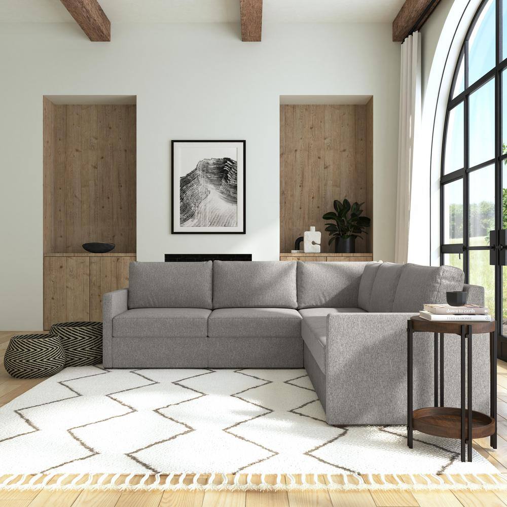 Pebble Dark Gray 5-Piece Modular Sectional Sofa with Ottoman