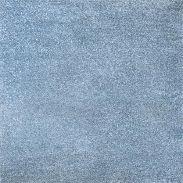 Haze Solid Low-Pile Classic Blue 9 ft. Square Area Rug