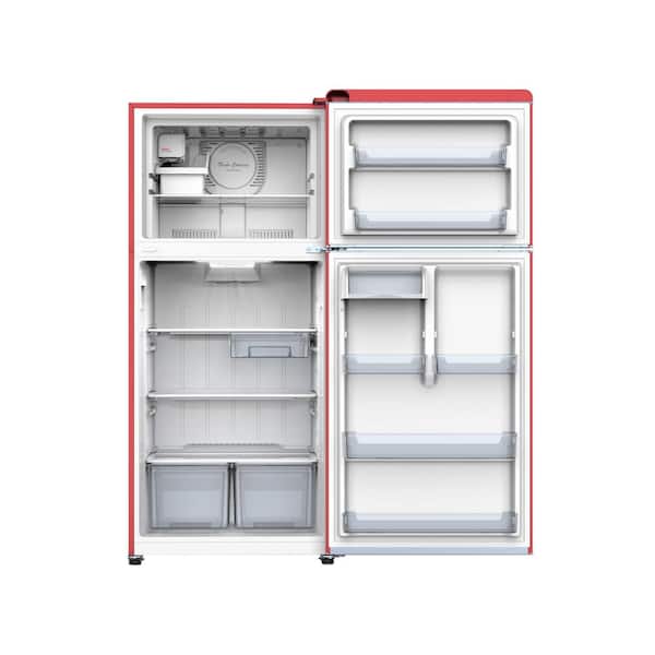Galanz 18 cu. ft. Retro Top Mount Freezer Refrigerator with Glass