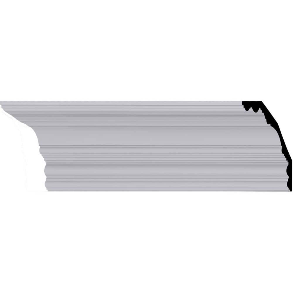 Primed White Polyurethane Geometric Crown Moulding Sample