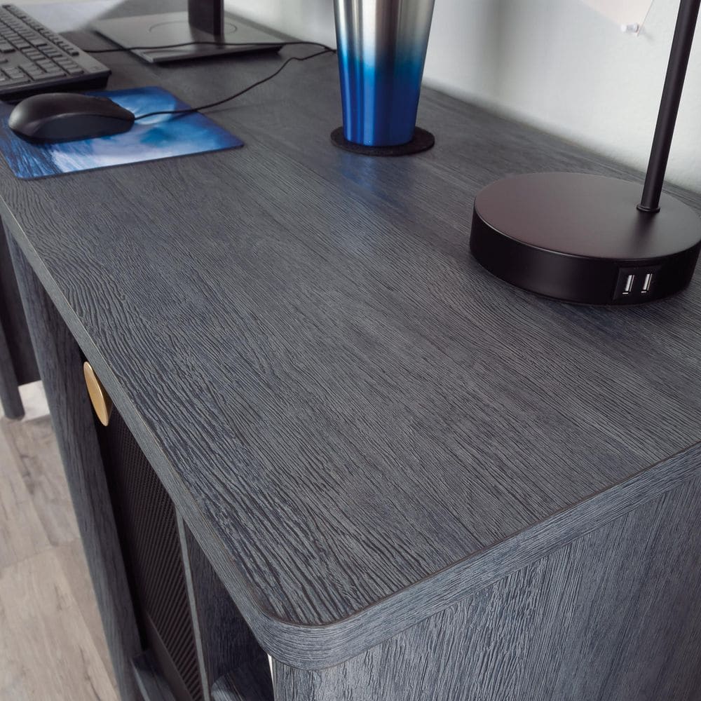 Denim Oak Computer Desk with Drawers and Shelves