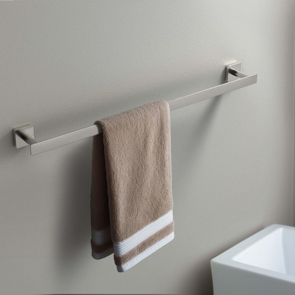 Bathroom Accessories 23.62 in. Wall Mounted Towel Bar in Brushed Nickel
