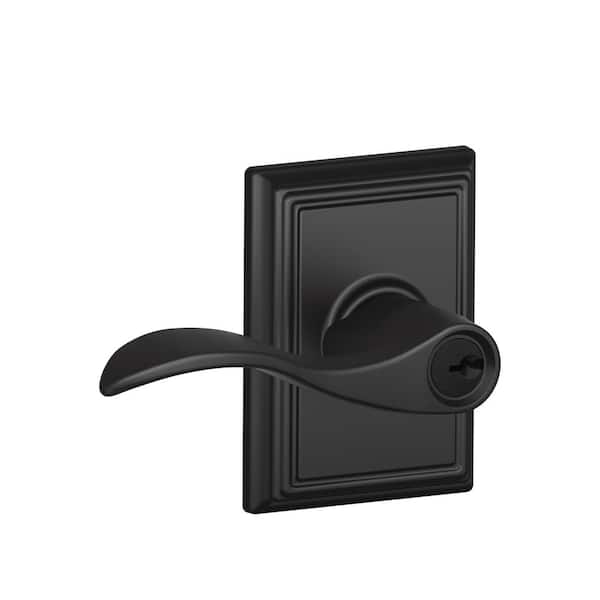 Schlage Addison Rose Matte Black Keyed Entry Accent Door handle