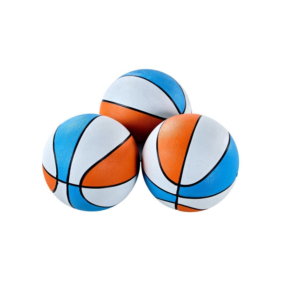 HALL OF GAMES 7 in. Size 3 Rubber Basketballs, 3-Pack for Indoor and ...