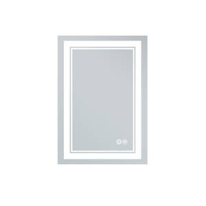 28 in. W x 36 in. H Small Rectangular Frameless Vertical and Horizontal Led Light Anti-Fog Wall Bathroom Vanity Mirror