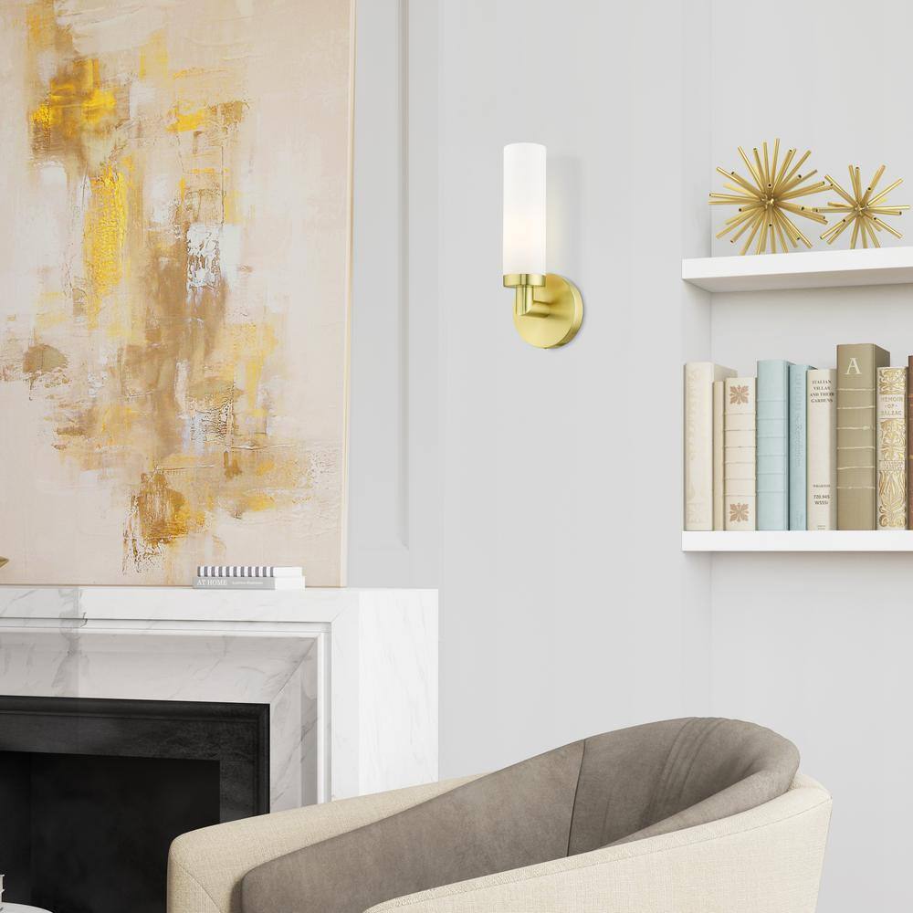 Aero Satin Brass Direct Wired 11" Modern Wall Sconce