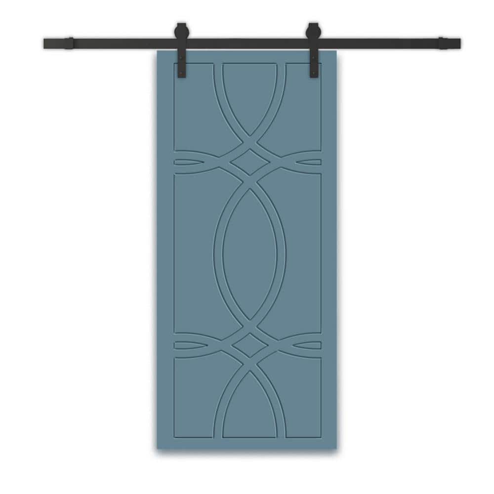 36 in. x 80 in. Dignity Blue Painted Composite MDF Sliding Barn Door with Hardware Kit price history on PriceWatchPro