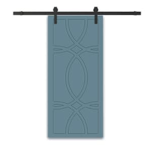36 in. x 80 in. Dignity Blue Stained Composite MDF Paneled Interior Sliding Barn Door with Hardware Kit