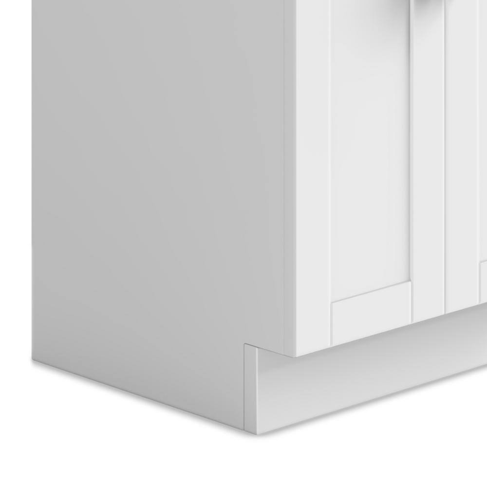 White 20 Inch Laundry Cabinet with Stainless Steel Sink and Faucet